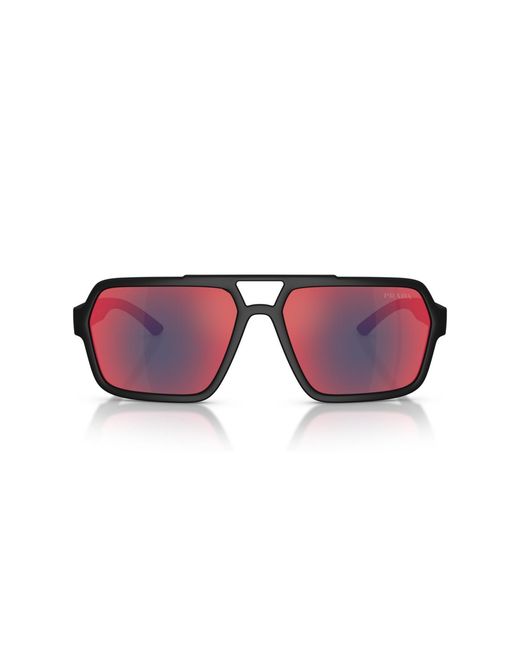 Prada Linea Rossa Red Large Sunglasses for men