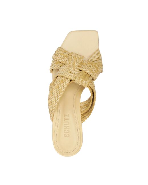 SCHUTZ SHOES Metallic Kali Kitten Heel Sandals