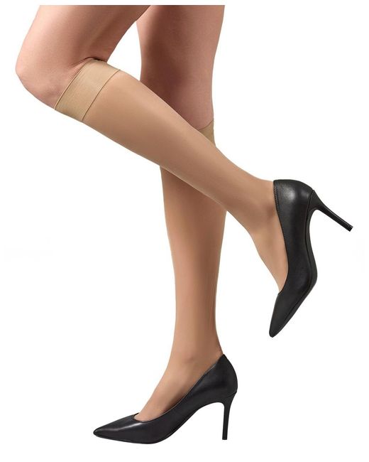 Memoi Natural Light Support Knee Highs