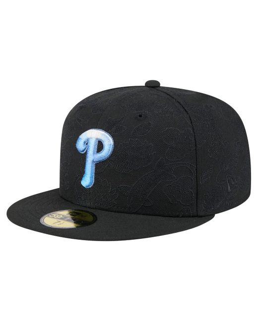 KTZ Black Philadelphia Phillies Tonal Koi 59fifty Fitted Hat for men