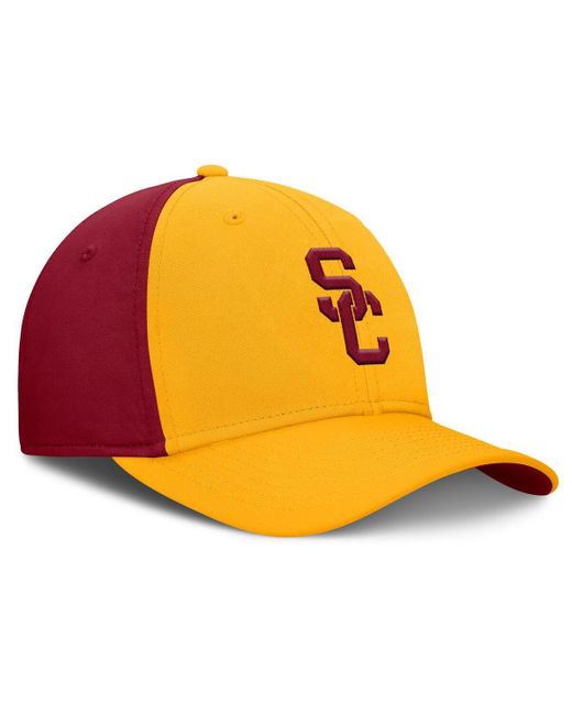 Nike Yellow Gold/cardinal Usc Trojans 2025 Sideline Rise Local Performance Flex Hat for men