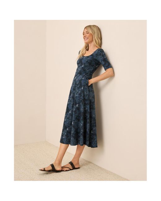 green emerald velvet dress Pact Fit & Flare Midi Dress – One Common main image 1