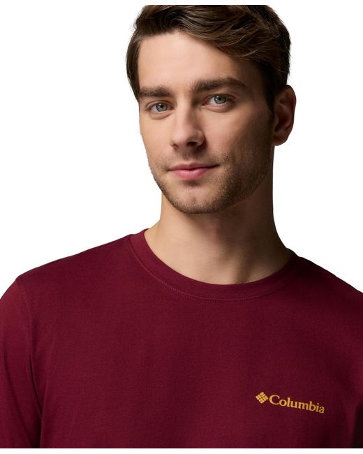 Columbia Red Fundamental Graphic Long-sleeve T-shirt for men