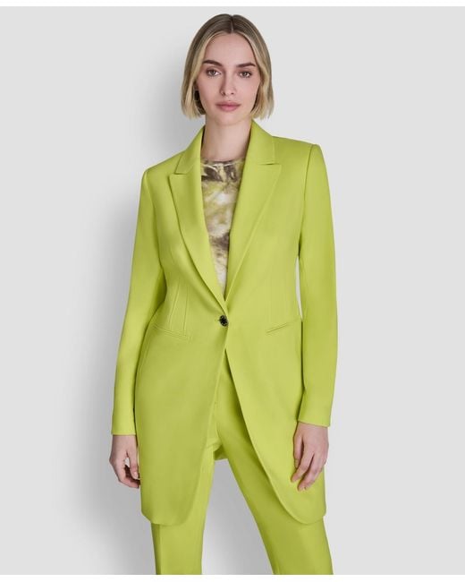 DKNY Green Notch Collar Topper Jacket