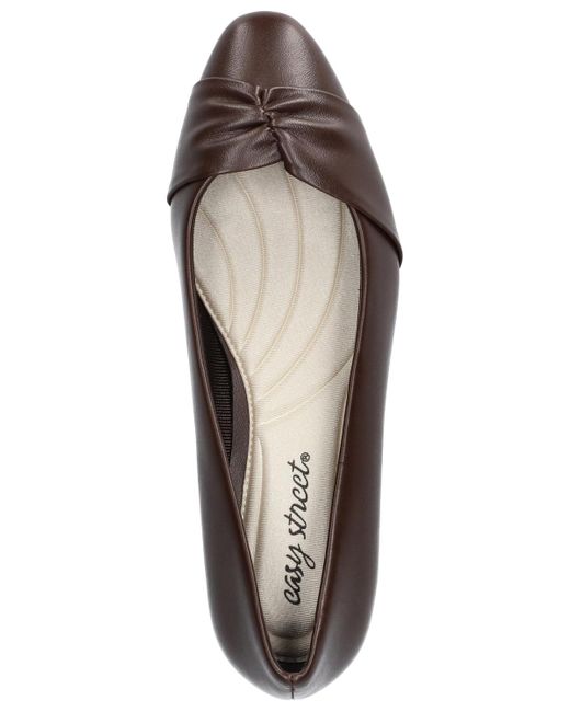 Easy Street Brown Lyanna Block-heel Slip-on Pumps