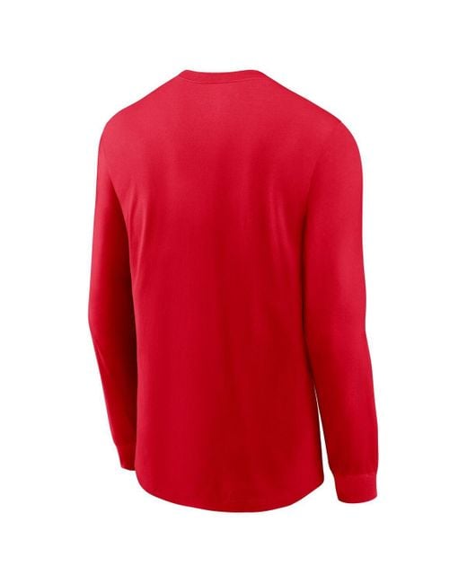 Nike Red Kansas City Chiefs Rewind Long Sleeve T-shirt for men