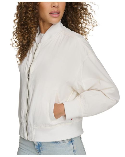 Levi's Gray Relaxed Zip-front Ribbed-hem Bomber Jacket