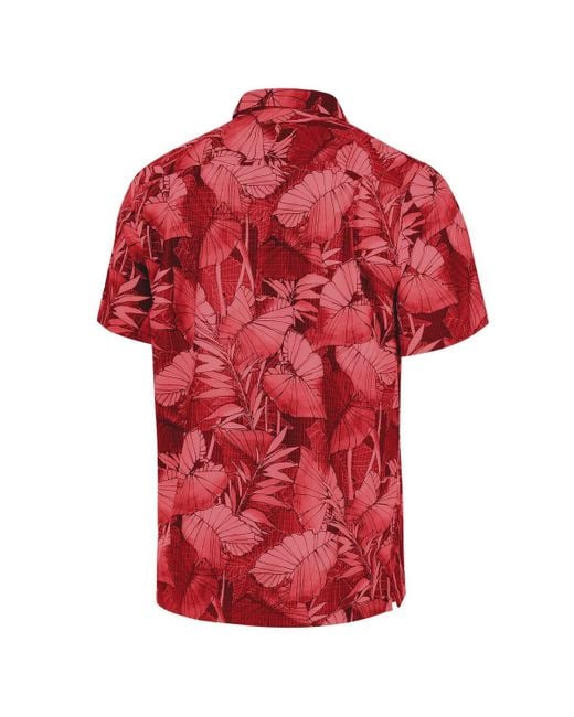 Tommy Bahama Red San Francisco 49ers Bahama Coast Nuevo Fronds Camp Button-up Shirt for men