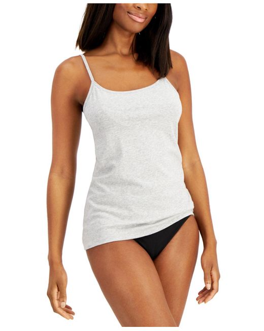 Charter Club Shelfbra Cami Tank, Created For Macy's in White Lyst