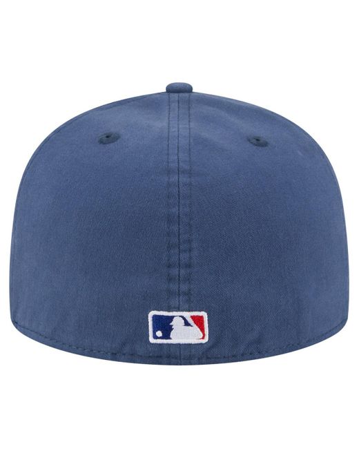 KTZ Blue Los Angeles Dodgers Championship Side Flag A-frame 59fifty Fitted Hat for men