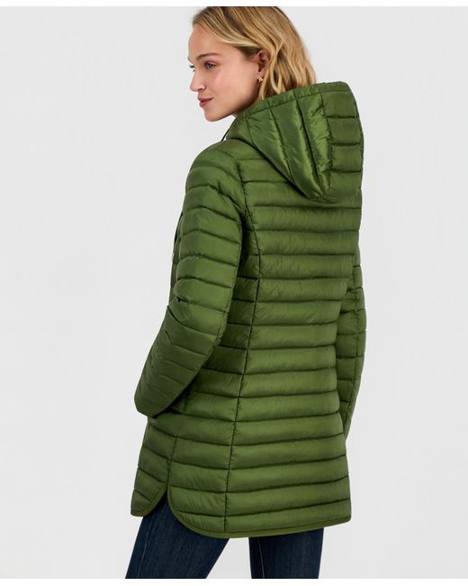Michael Kors Green Michael Packable Hooded Puffer Coat