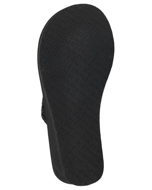 Skechers Black Cali Padma Wedge Sandals From Finish Line