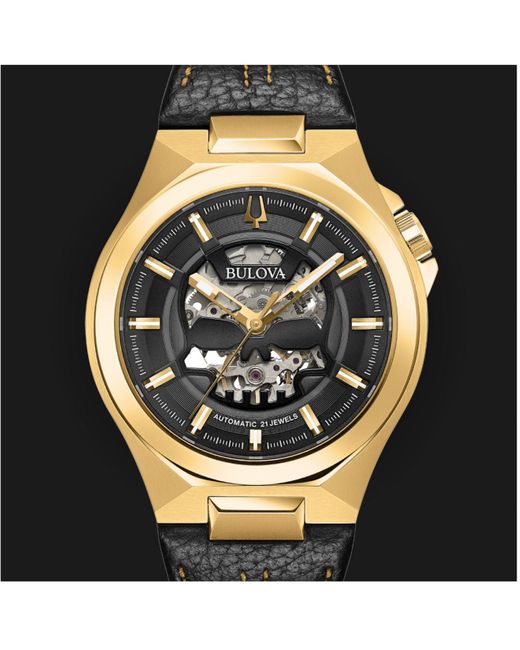 bulova automatic leather strap