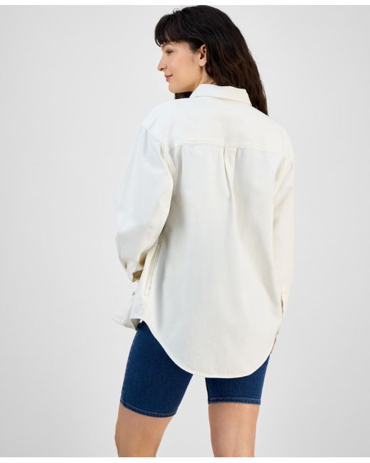 Levi's White Iris Button-front Cotton Overshirt