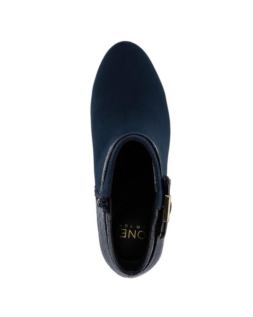 Jones New York Blue Ivyy Buckle Block Heel Booties