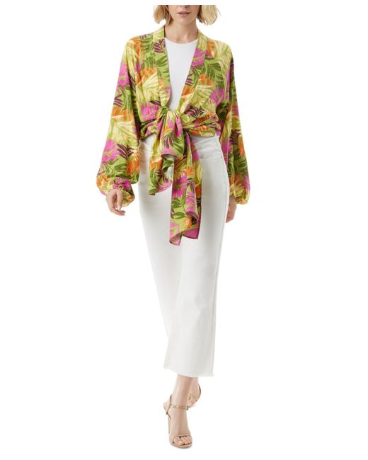 Jessica Simpson Metallic Agnette Hilow Long-sleeve Kimono
