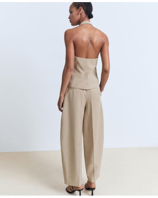 Mango Natural Linen-blend Balloon Pants
