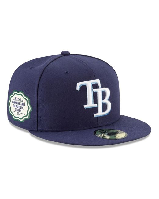 KTZ Blue Tampa Bay Rays 2024 Mlb World Tour: Dominican Republic Series 59fifty Fitted Hat for men