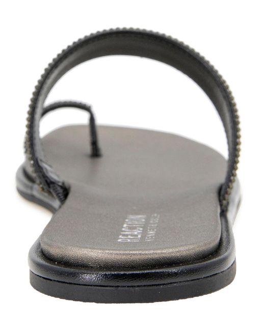 Kenneth Cole Black Wilfred Toe Loop Flat Sandals