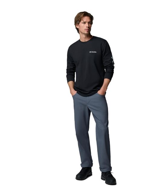 Columbia Black Fundamental Graphic Long-sleeve T-shirt for men
