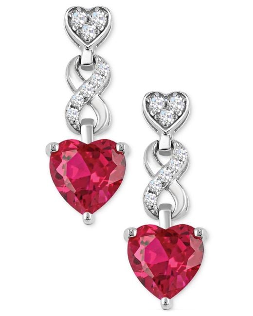 Macy's Red Heart Infinity Earrings