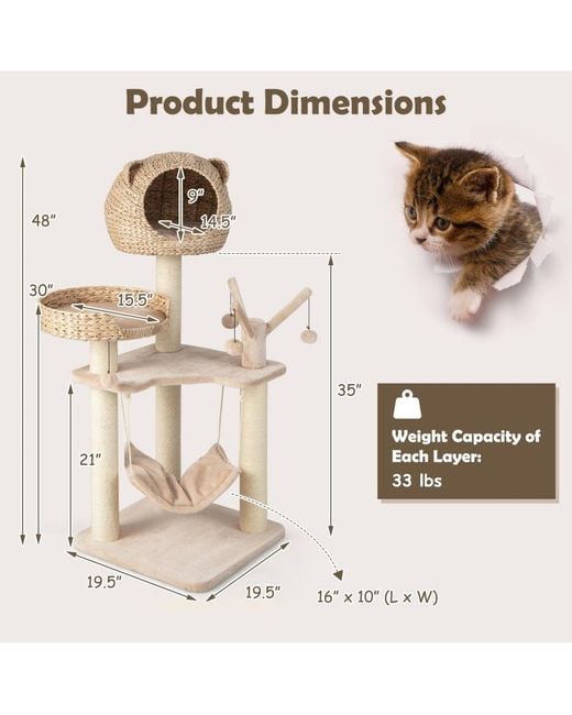 Cozito Metallic Cat Tree Multi-level