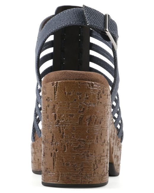 White Mountain Brown Barbea Platform Sandal