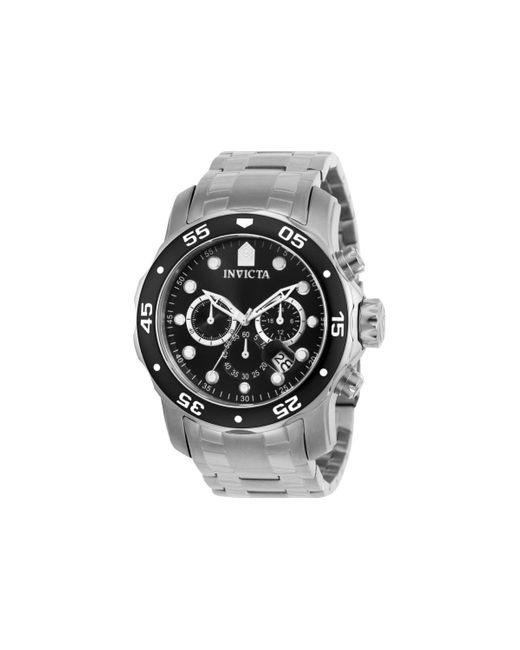 INVICTA WATCH Gray 0069 Pro Diver Quartz Chronograph Black Dial Watch for men