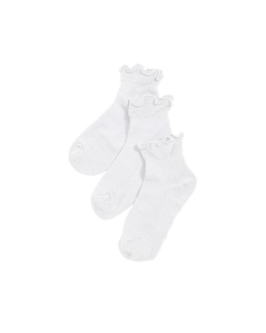 Stems White Everyday Classic Ruffle Socks