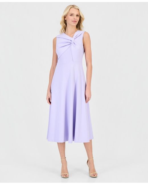 anne klein a line midi dress Anne Klein Tiered A-Line Classic Midi Dress