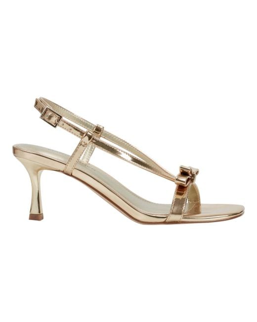 Marc Fisher Metallic Danzy Bow Square Toe Dress Sandals