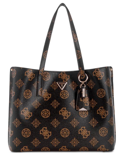 Guess Satchel Bags Outlet Singapore - Brown Katey Girlfriend Womens
