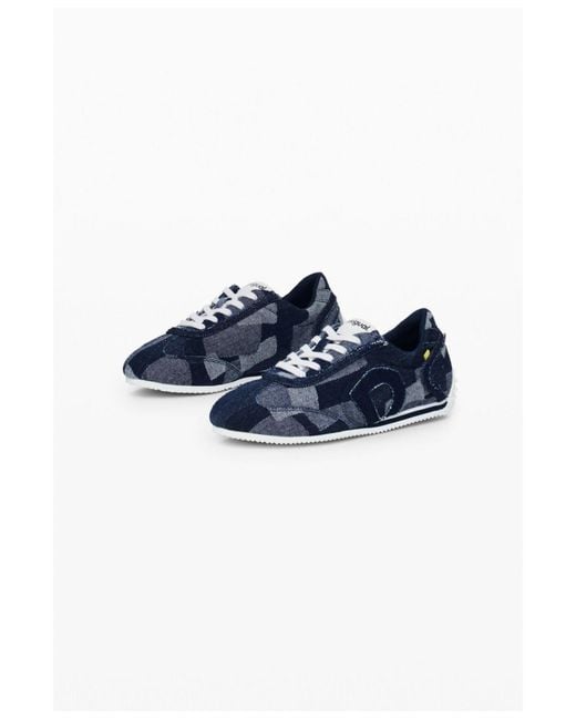 Desigual Blue Denim Patchwork Sneaker