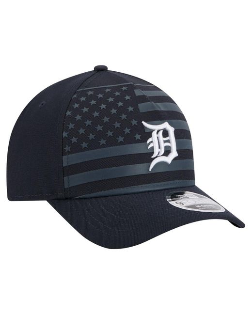 KTZ Blue Detroit Tigers American Flag 9forty M-crown A-frame Adjustable Hat for men