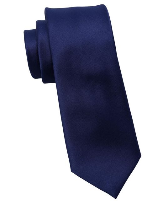 DKNY Blue Shine Satin Solid Slim Tie for men