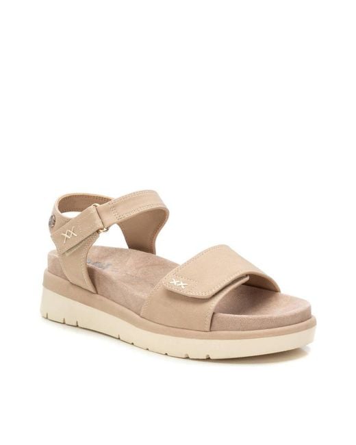 Xti Natural Suede Flat Sandals By