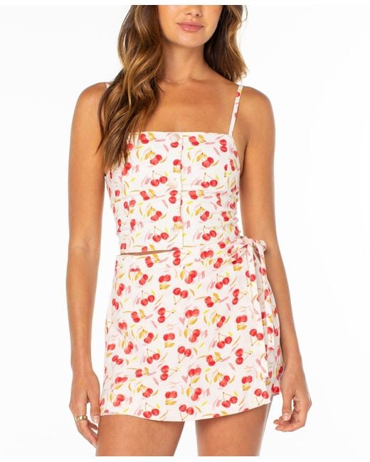 Roxy Pink Island Sun Square Neck Top