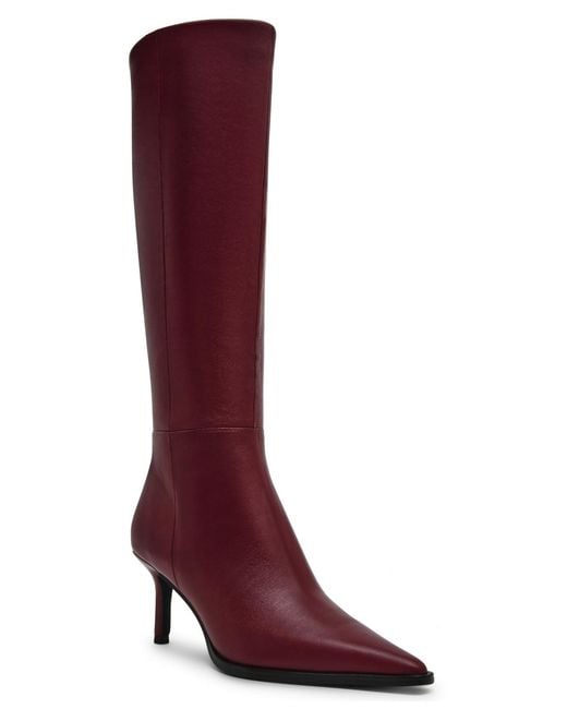 Steve Madden Red Lingo Pointed Toe Knee High Boot