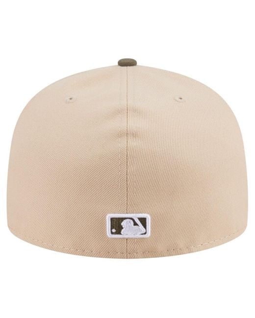 KTZ Natural Light Beige/olive Tampa Bay Rays Two-tone Color Pack A-frame 59fifty Fitted Hat