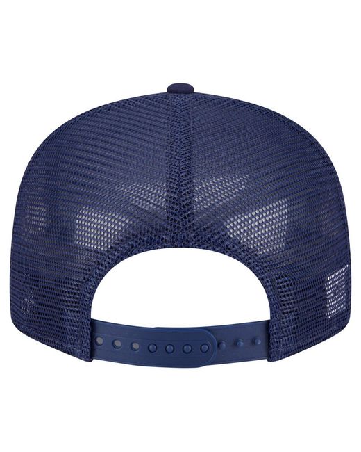 KTZ Blue Midshipmen Split Panel 9fifty Snapback Trucker Hat for men