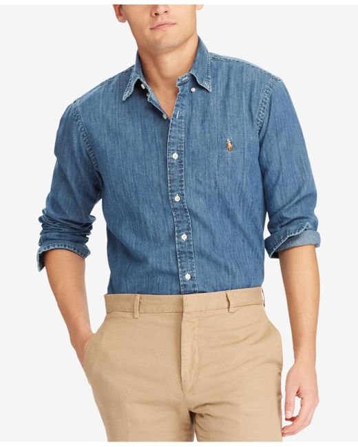 polo ralph lauren slim fit denim shirt