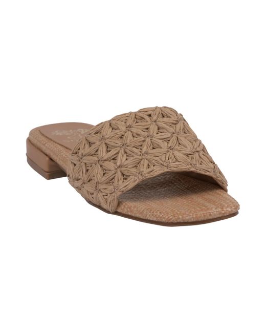 Gc Shoes Women's Brown Kendra Woven Single Band Flat Sandals