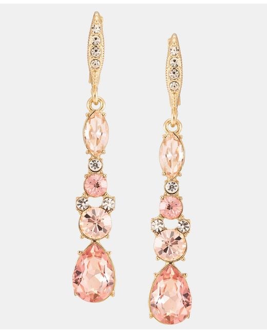 Givenchy White Crystal Linear Drop Earrings