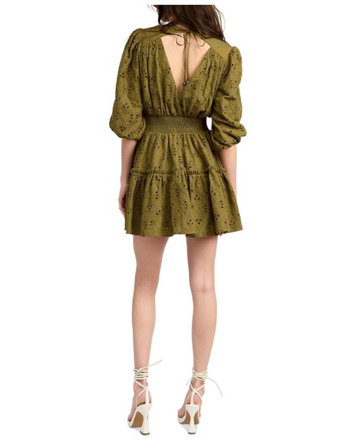 Abigail Eyelet Puff Sleeve Mini Dress Abigail Eyelet Puff Sleeve Mini Dress