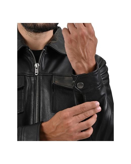 Frye Black Regular-fit Collared Neck Jacket for men