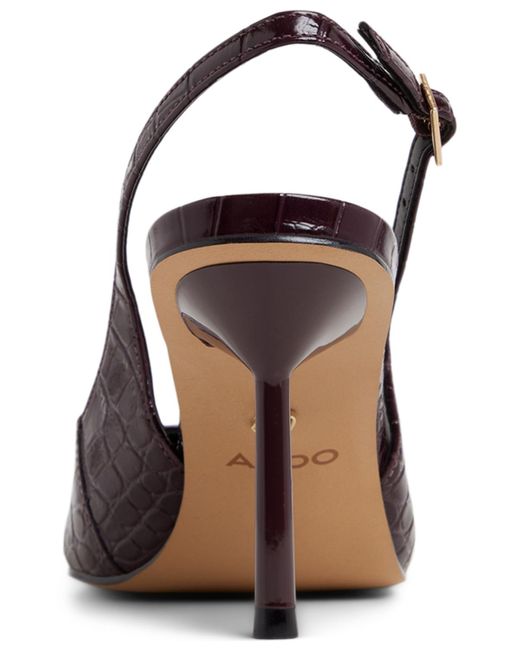 ALDO Brown Seralina Pointed-toe Slingback High Heels