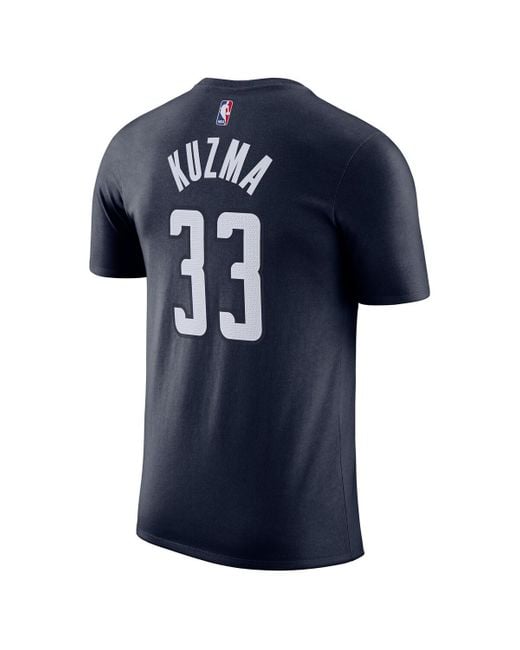 Nike Blue Kyle Kuzma Washington Wizards Statement Edition Name Number T-shirt for men