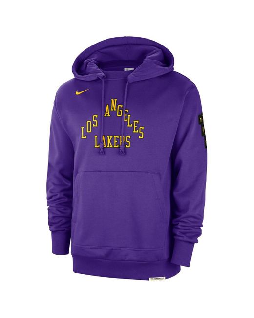 Nike Purple Distressed Los Angeles Lakers 2023/24 City Edition Courtside Standard Issue Pullover Hoodie for men