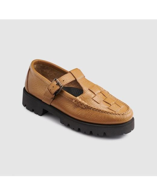 G.H.BASS White Mary Jane Fisherman Super Lug Weejuns Loafer