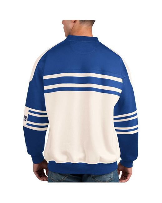 Starter Blue New York Islanders Defense Fleece Crewneck Pullover Sweatshirt for men